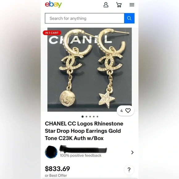 Chanel Earrings With Star 2FJ: FASHION: Aqua-Blue Gold Tone